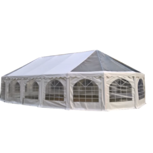Oval Party Tent 6.5m × 12m – Clear PVC