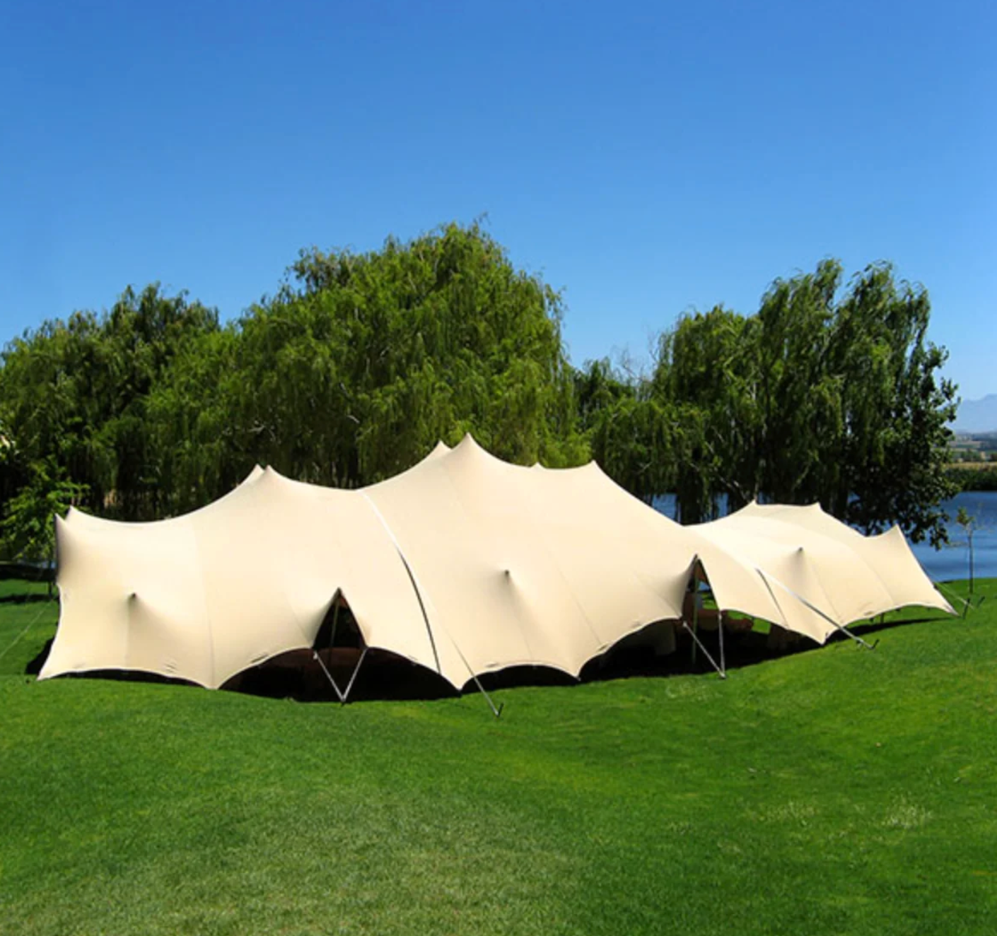 Stretch Tent 5m × 5m – PVC, White