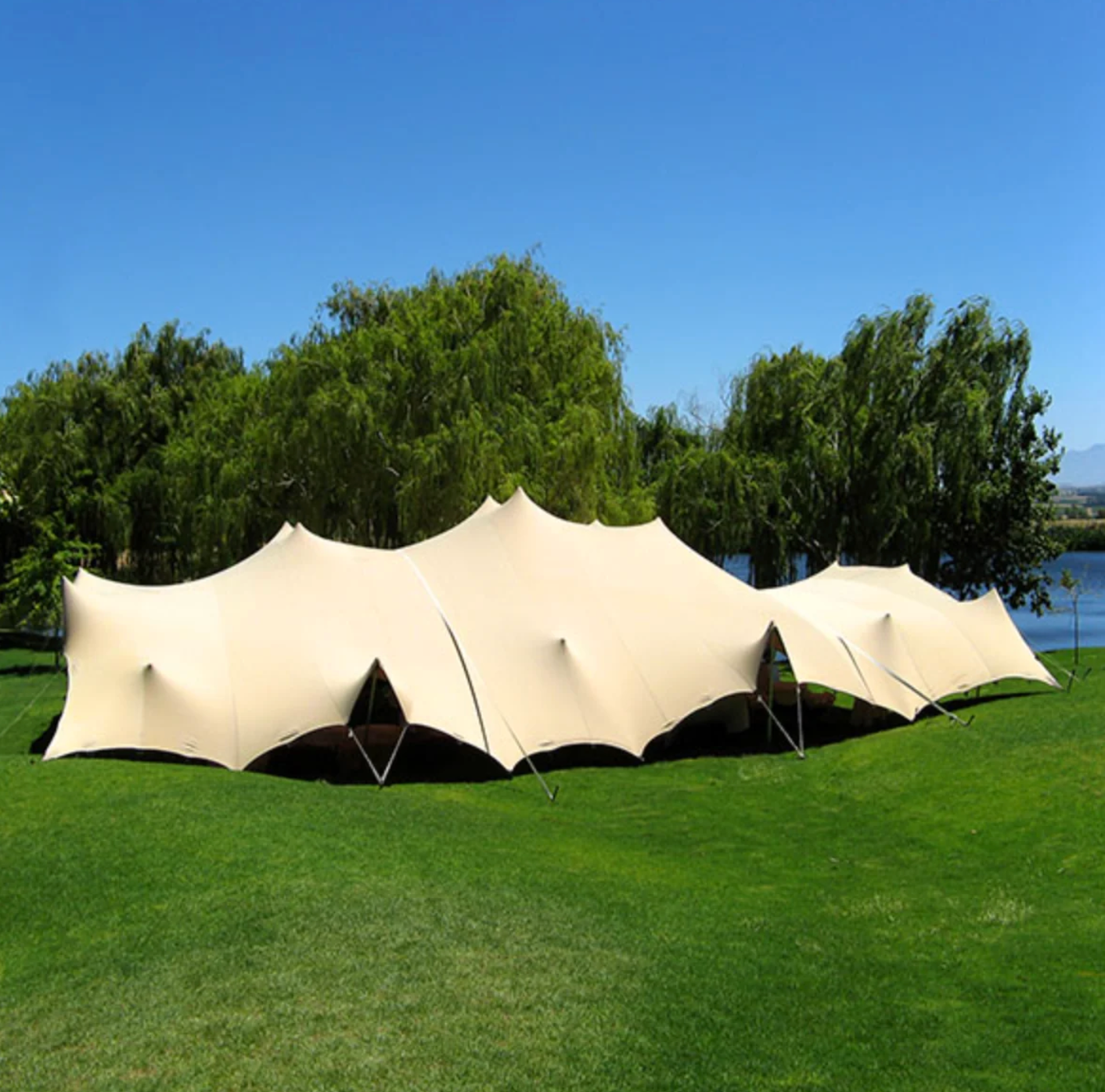 Stretch Tent 5m × 5m – PVC, White
