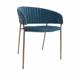Velvet Occasional Chair with Gold Metal Legs