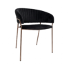 Velvet Occasional Chair with Gold Metal Legs
