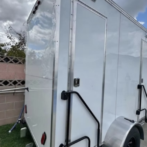 2-Door Mobile Toilet Trailer – 2-Station Single-Axle Restroom