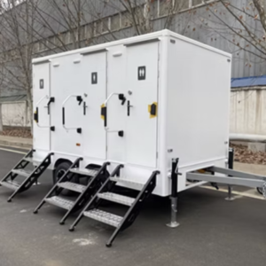 3-Door VIP Mobile Toilet Trailer – 250L Fresh Water, 400L Waste Tank
