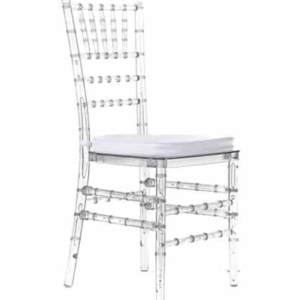 Chiavari Tiffany Chair – Clear with Free Cushion