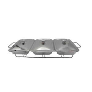 Glass Chafing Dish Silver 1.5L x 3