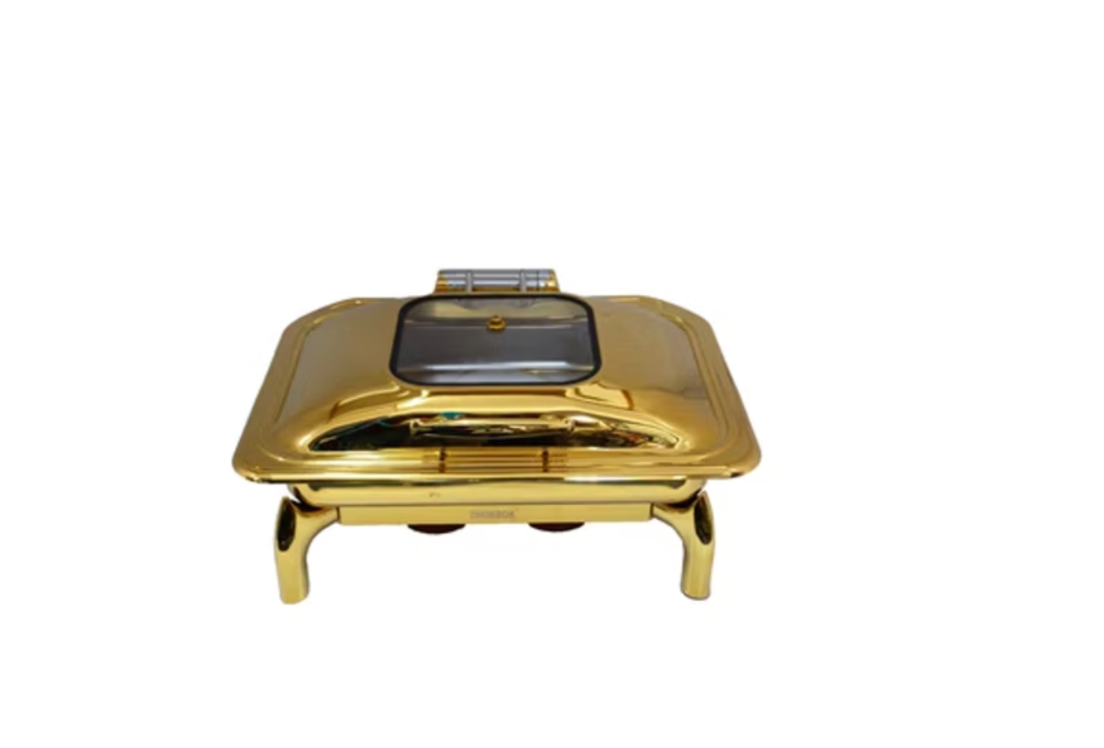 Lucile Gold Rectangle Chafing Dish with Window – 9L - Image 3