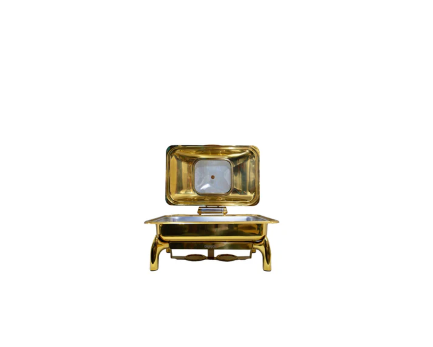 Lucile Gold Rectangle Chafing Dish with Window – 9L - Image 4