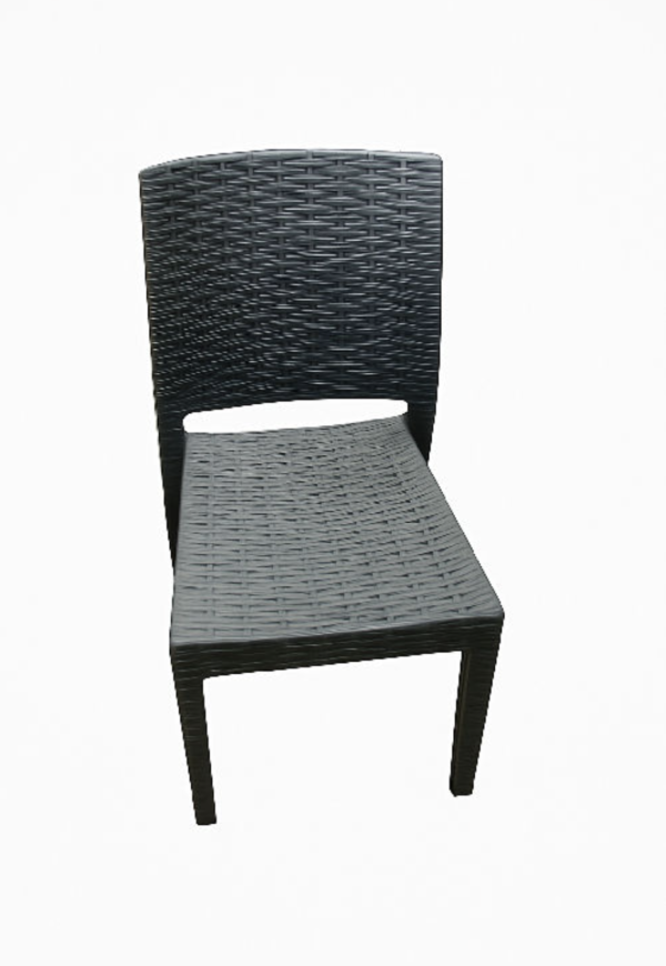 Rattan-Style Moulded Plastic Chair