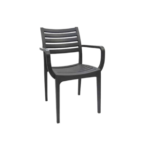 Rimini Chair Slatted Arm – Charcoal