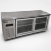 Second hand. 2 Door Glass Display Underbar Fridge – Commercial Stainless Steel – Second Hand