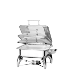 Steel King Chafing Dish & Stand – Rectangular, Induction Compatible
